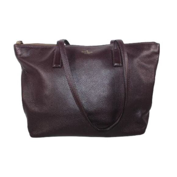 Women's Kate Spade aubergine pebbles Leather oxblood Tote‎ Bag